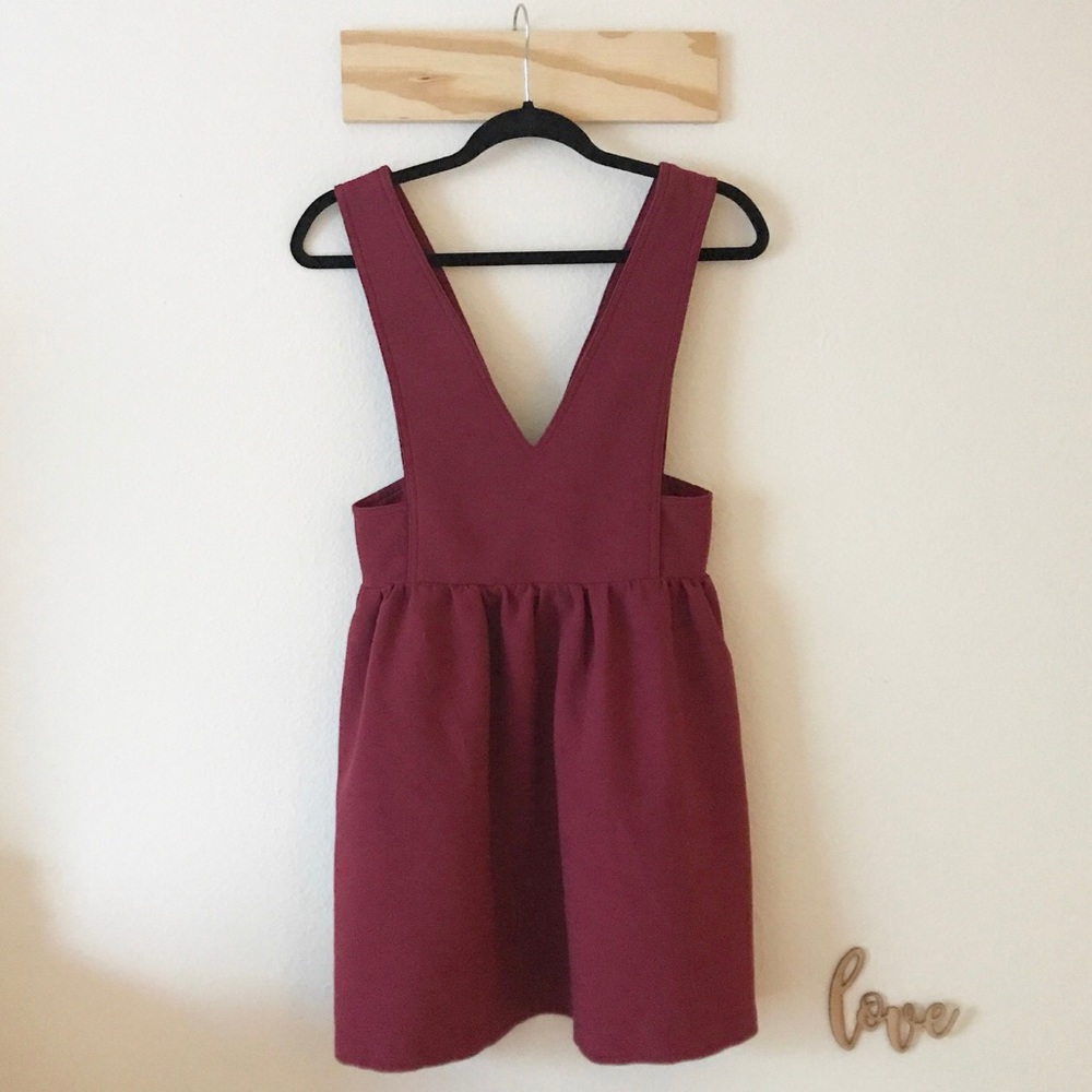 Re:named Burgundy Raspberry Overall Dress